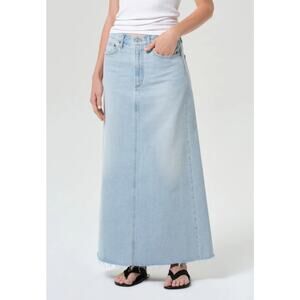 AGOLDE Hilla Demin Maxi Skirt in "Practice" Size 26